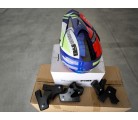 Casco infantil incluye esponjas para adaptarlo en tallas AZUL/ROJO