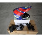 Casco infantil incluye esponjas para adaptarlo en tallas AZUL/ROJO