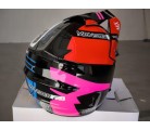 Casco infantil incluye esponjas para adaptarlo en tallas Negro/FUXIA