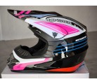 Casco infantil incluye esponjas para adaptarlo en tallas Negro/FUXIA