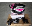 Casco infantil incluye esponjas para adaptarlo en tallas Negro/FUXIA